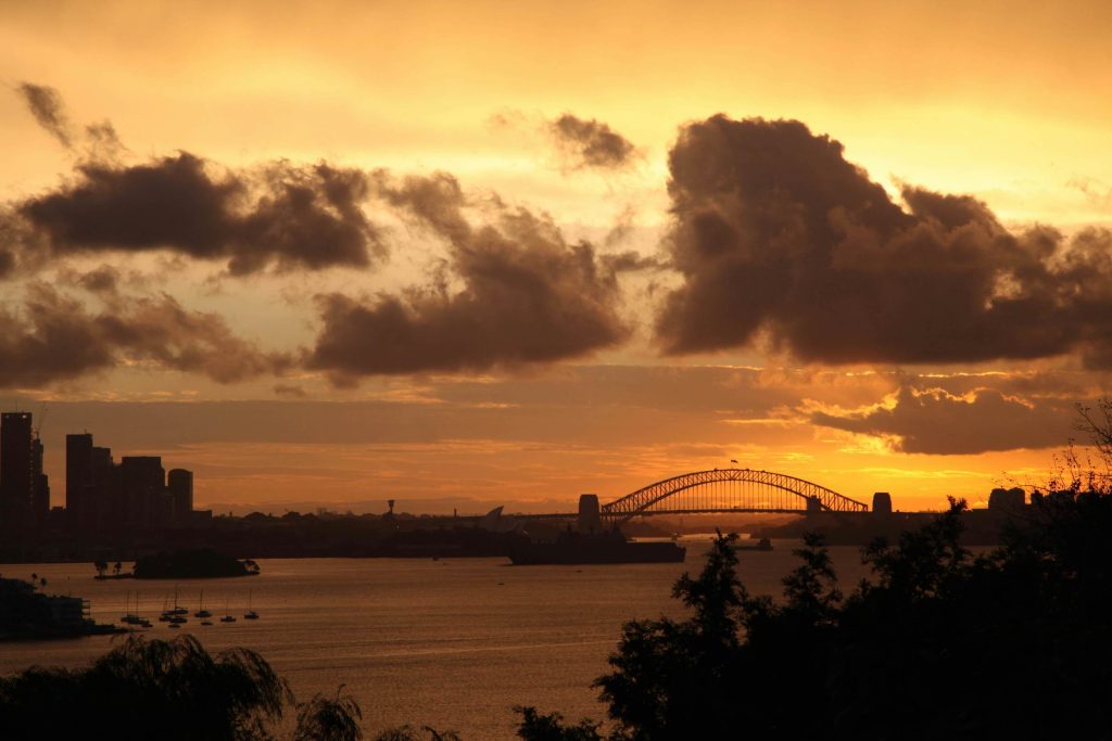 Sydney Harbour at sunset viewed from Vaucluse