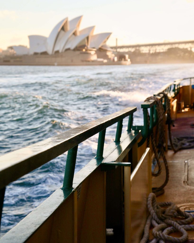 View of the Sydney Opera House from a Sydney Ferry