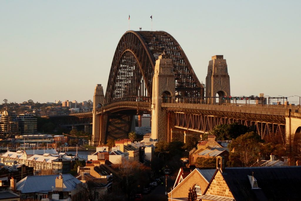 Best Sydney Sunset Spots: Iconic to Underrated Sydney Harbour Bridge view from Observatory Hill during golden hour