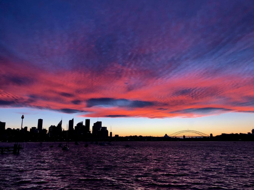 Sydney sunset view from Darling Point