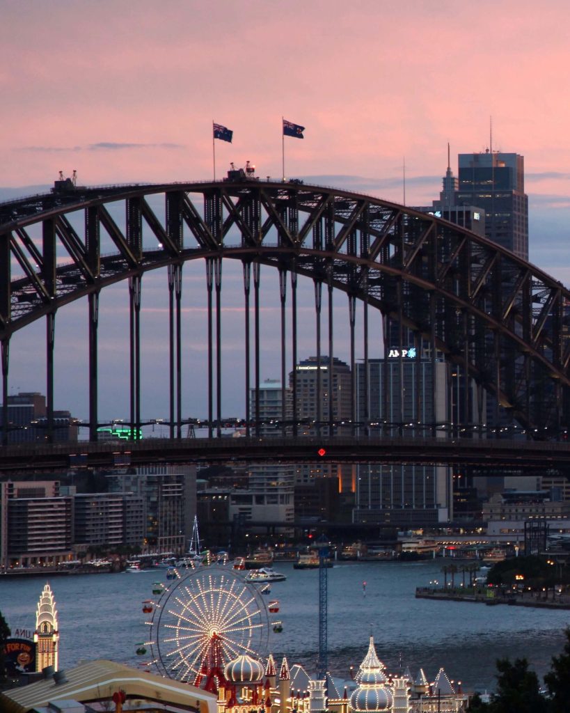 Sunset over the Sydney Harbour Bridge