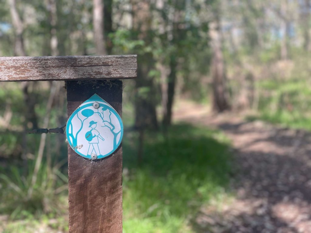The Australian Botanic Garden Mount Annan Walking path sign at Australian Botanic Garden Mount Annan
