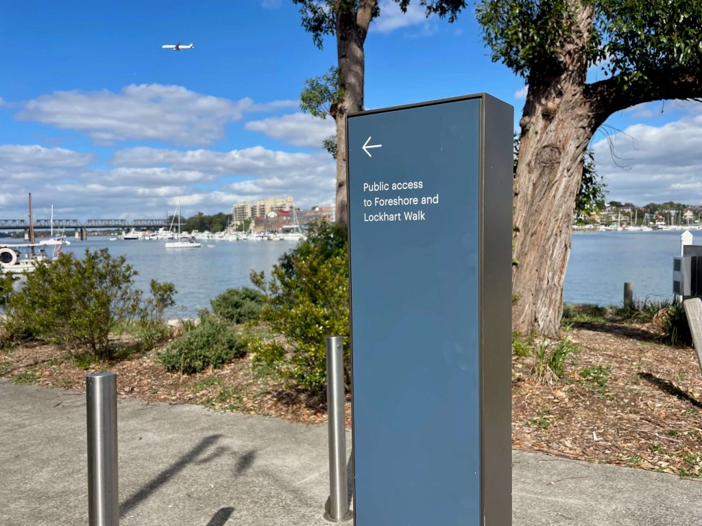 Lockhart Walk sign on Elliot St near Balmain West ferry wharf