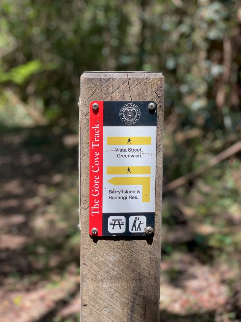 Directional signage on The Gore Track