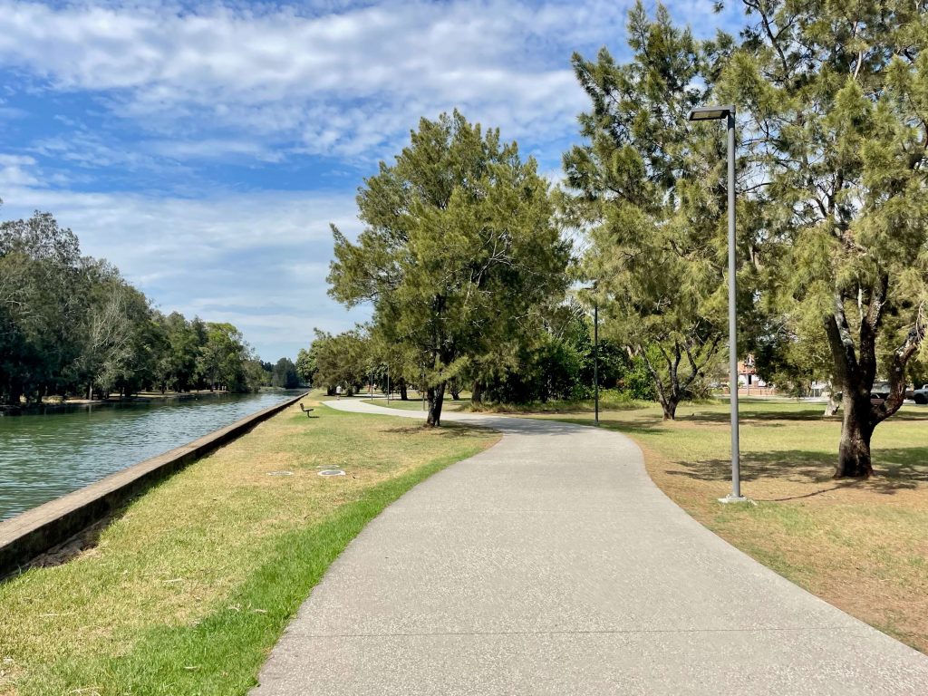 At the Iron Cove end, the GreenWay runs alongside the Hawthorne Canal