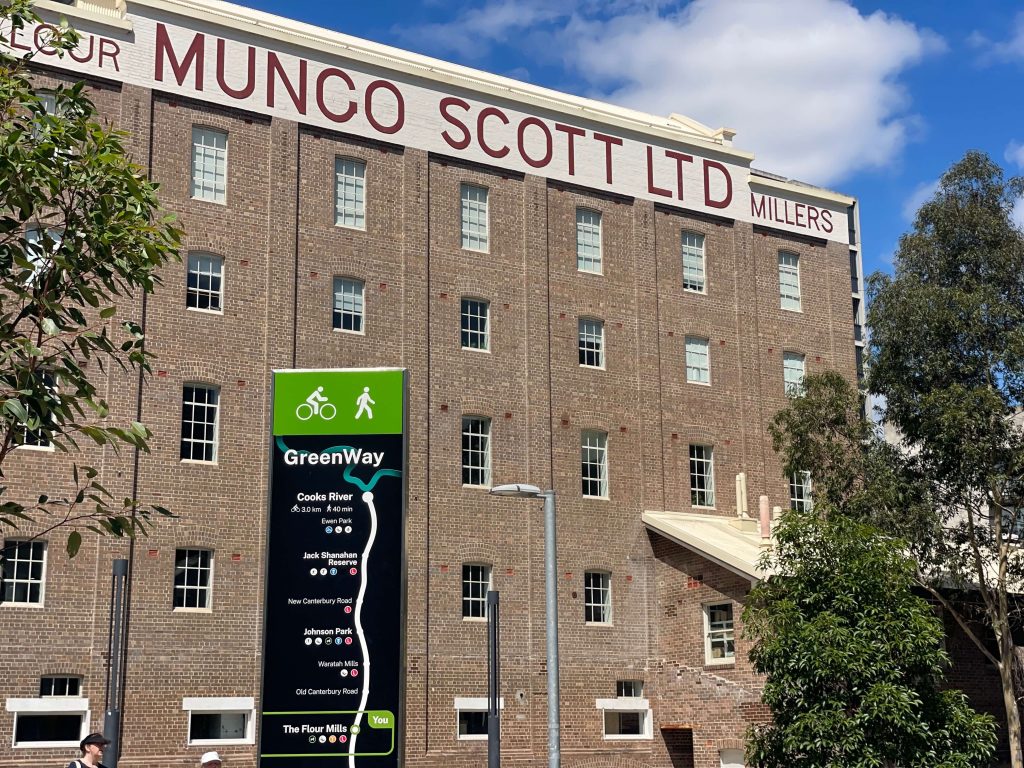 The former Mungo Scott Flour Millers site alongside the GreenWay