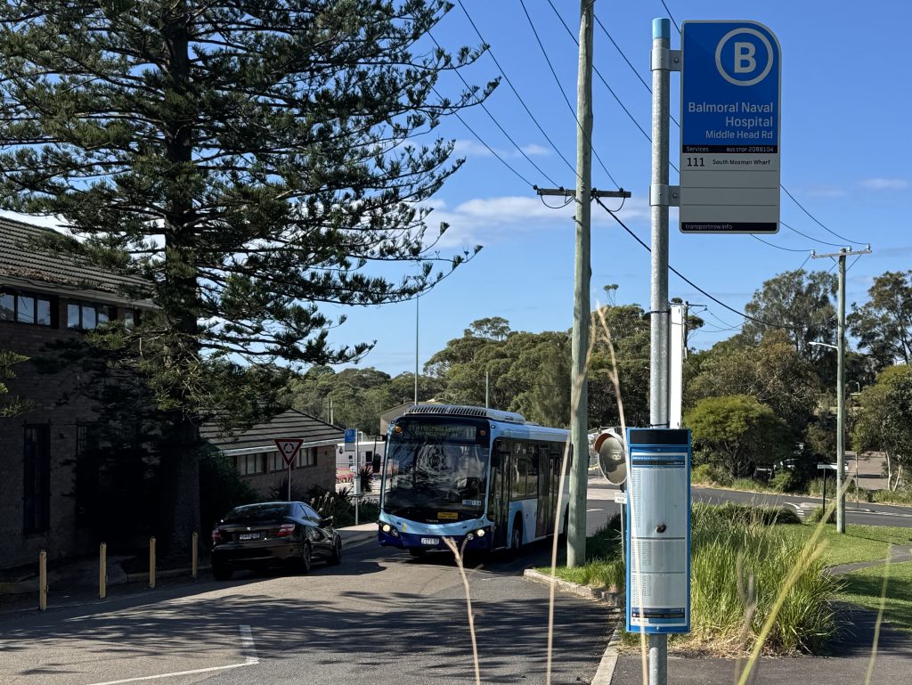 bus middle head road