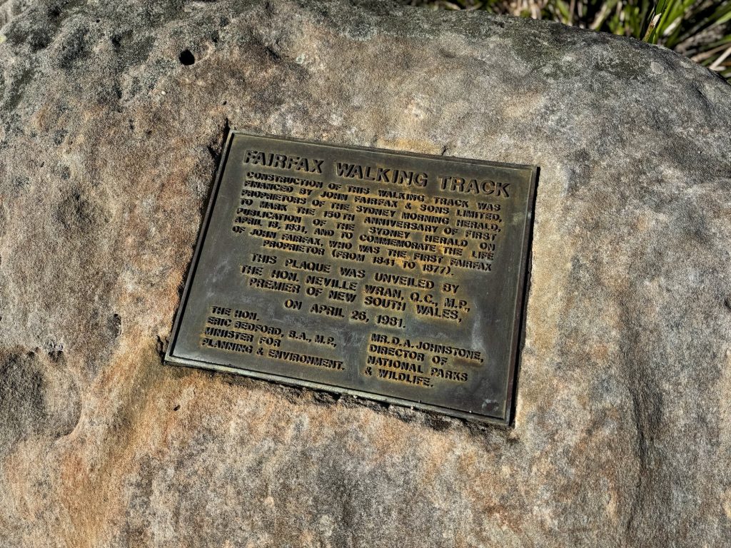 Fairfax Walk at North Head in Manly The Fairfax Walking Track was opened in 1981, to commemorate the 150th anniversary of the Sydney Morning Herald, financed by its then proprietors, John Fairfax & Sons