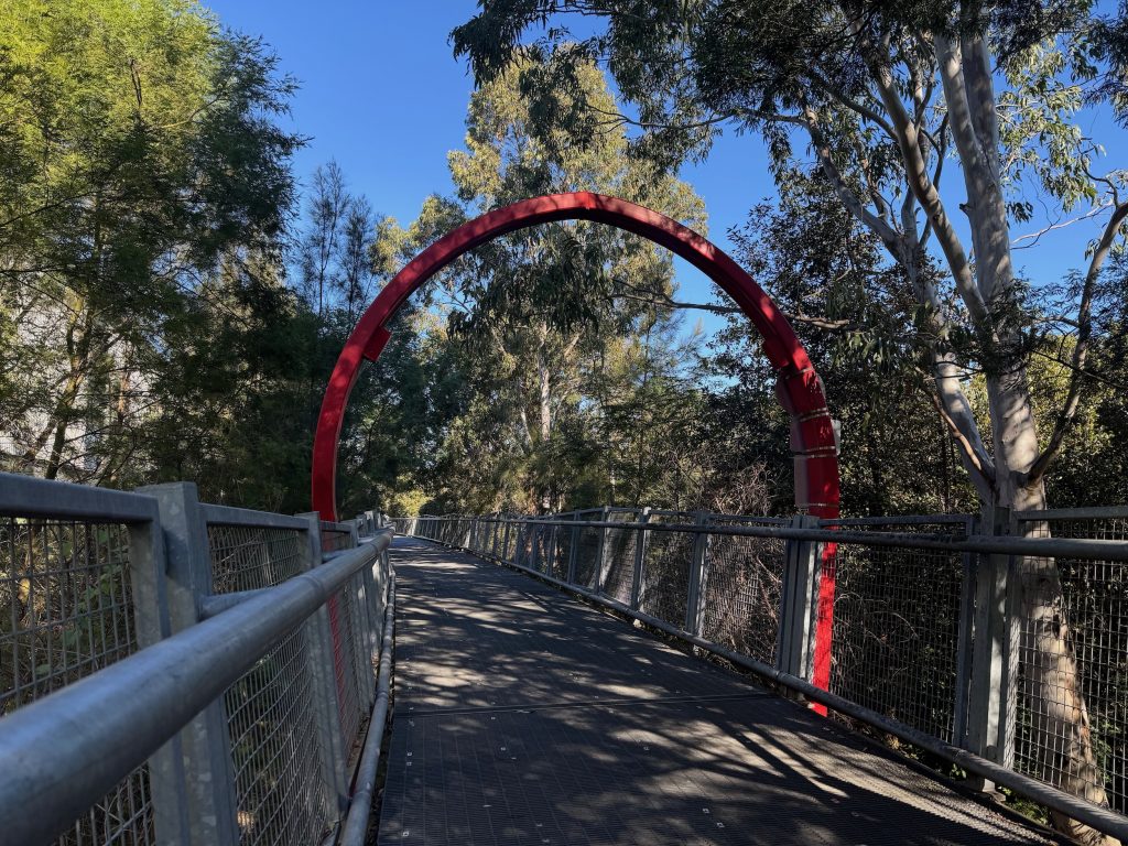 Parramatta River Trail: Parramatta to Meadowbank The path at Subiaco Creek between the industrial estate and Parramatta River