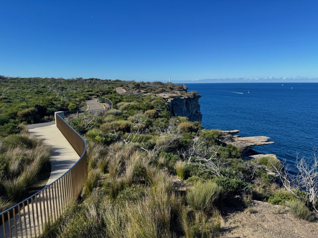 Fairfax Walk at North Head in Manly View from Burragula Lookout toward Yiningma Lookout on North Head
